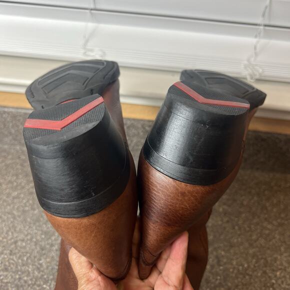 Dingo Men's Brown Western Cowboy Boots Size 9.5 EW Embossed Leather Pointed Toes - Picture 7 of 10